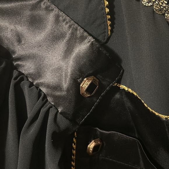 Michel Elliot black & gold trim blouse NWT sheer - Picture 15 of 16